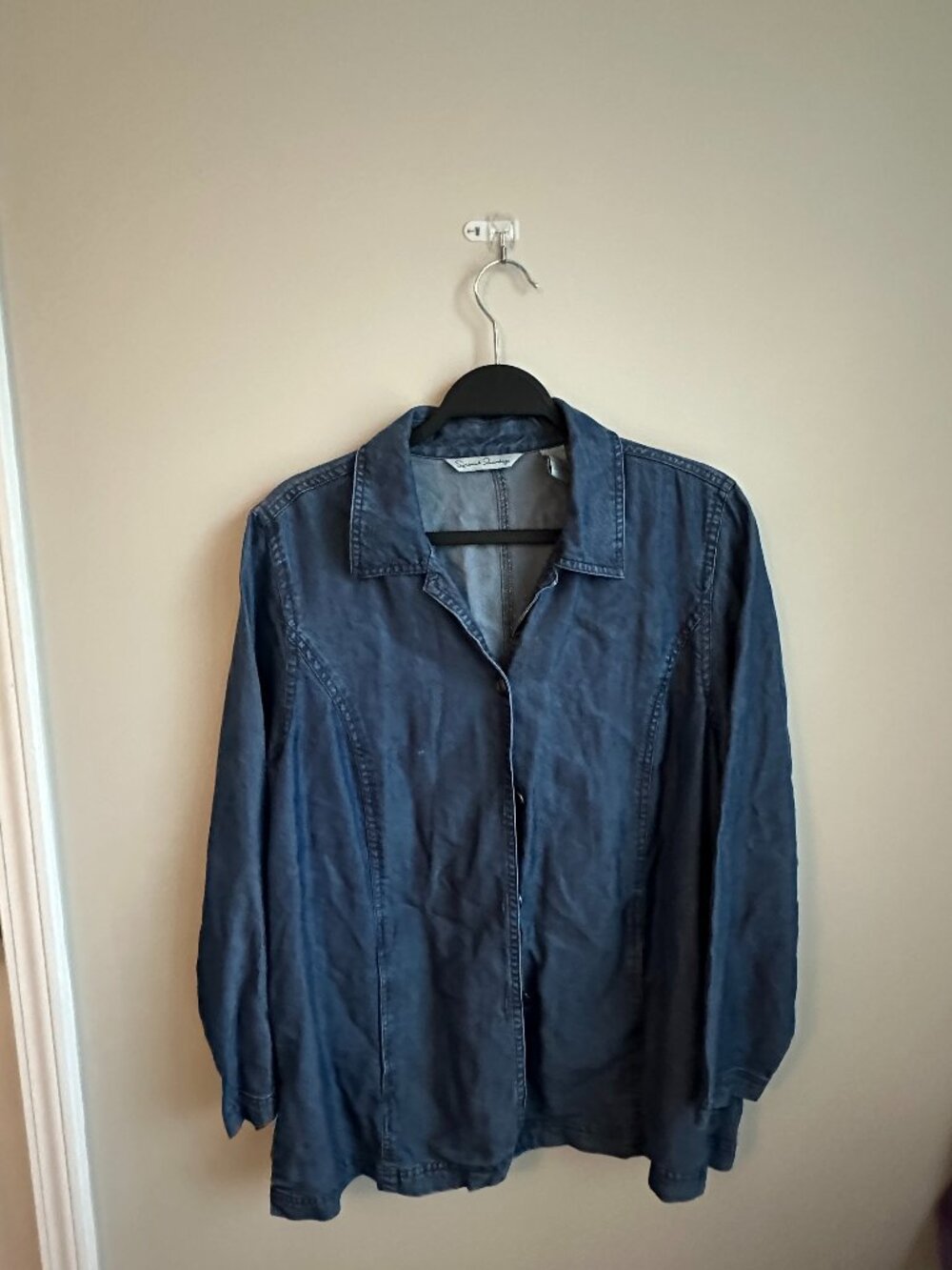 French Laundry 100% Tencel Soft Denim Button Front Jacket (Medium)